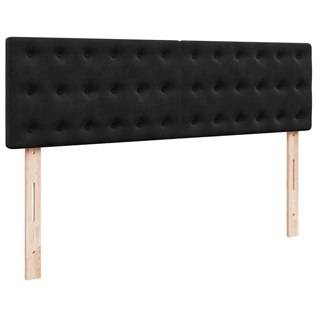 osmannisk sengeramme med madras 140x190 cm fløjl sort