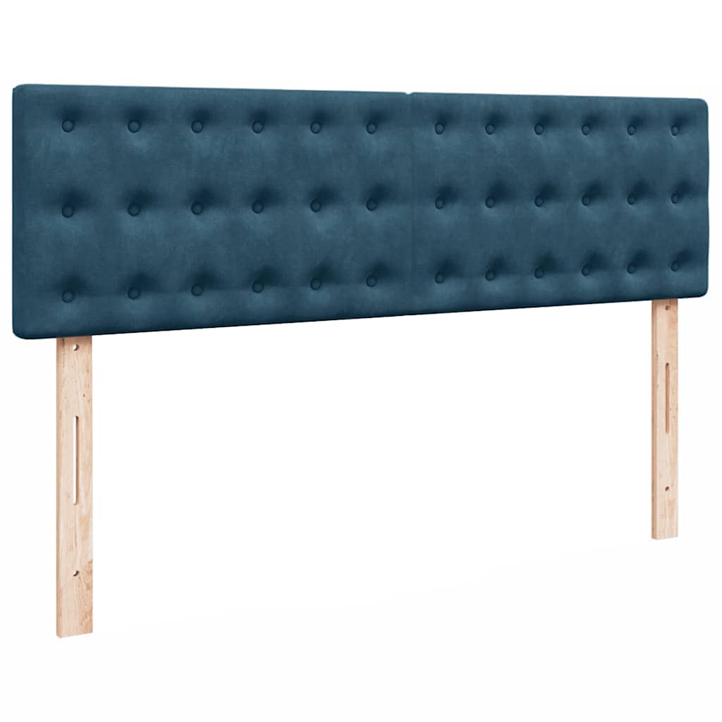 osmannisk sengeramme med madras 140x200 cm fløjl mørkeblå