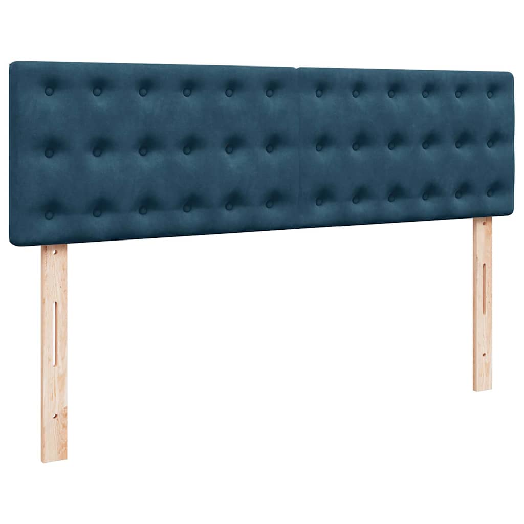 osmannisk sengeramme med madras 160x200 cm fløjl mørkeblå