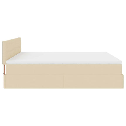 osmannisk sengeramme med madrasser 160x200 cm stof cremefarvet