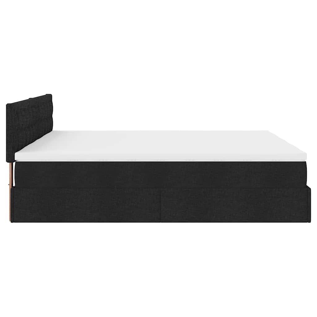 osmannisk sengeramme med madrasser 180x200 cm stof sort