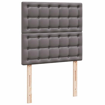 osmannisk seng med madras 80x200 cm kunstlæder grå