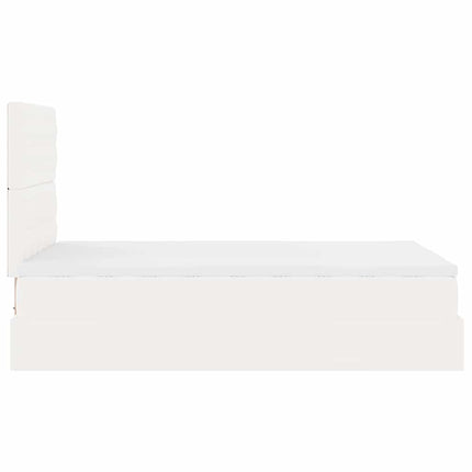 osmannisk sengeramme med madras 120x200 cm kunstlæder hvid