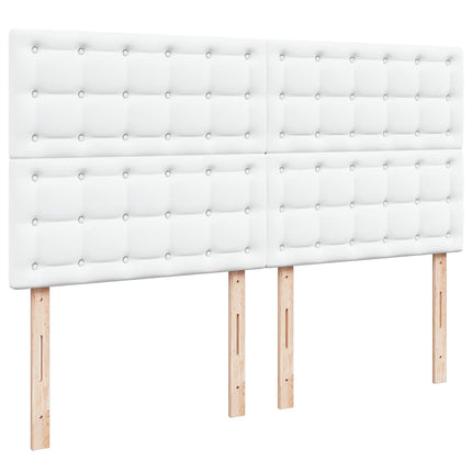 osmannisk sengeramme med madrasser 200x200 cm kunstlæder hvid