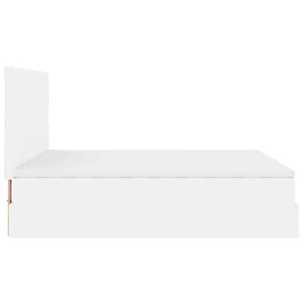 osmannisk sengeramme med madrasser 200x200 cm kunstlæder hvid