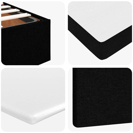 osmannisk sengeramme med madras 90x190 cm stof sort