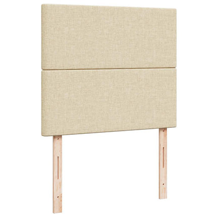 osmannisk sengeramme med madras 120x190 cm stof cremefarvet