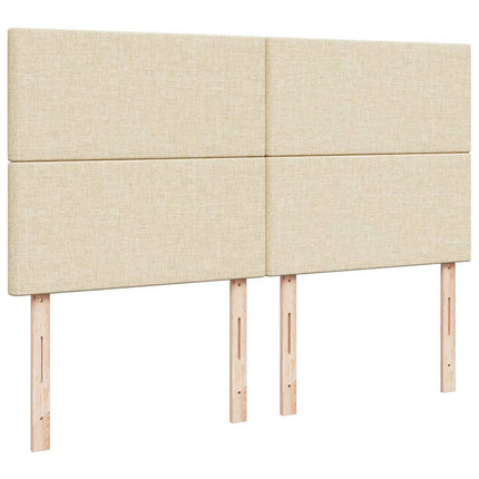 osmannisk sengeramme med madras 160x200 cm stof cremefarvet