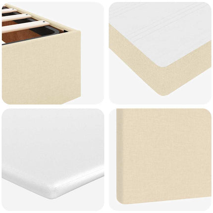 osmannisk sengeramme med madrasser 200x200 cm stof cremefarvet