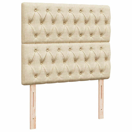 osmannisk sengeramme med madras 120x190 cm stof cremefarvet