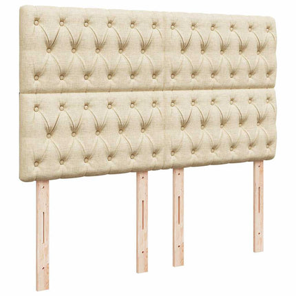 osmannisk sengeramme med madras 140x190 cm stof cremefarvet
