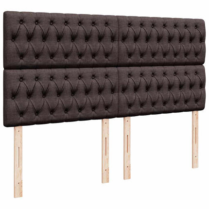 osmannisk sengeramme med madrasser 200x200 cm stof mørkebrun