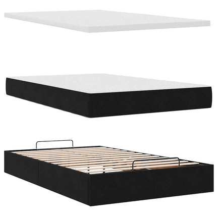 osmannisk sengeramme med madrasser 120x190 cm fløjl sort