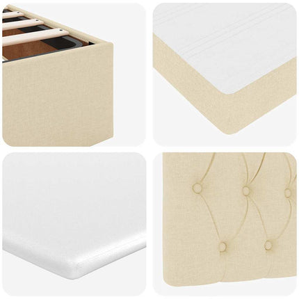 osmannisk sengeramme med madrasser 180x200 cm stof cremefarvet