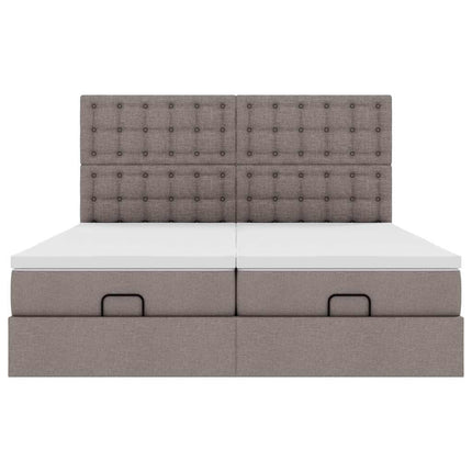 osmannisk sengeramme med madrasser 160x200 cm stof gråbrun