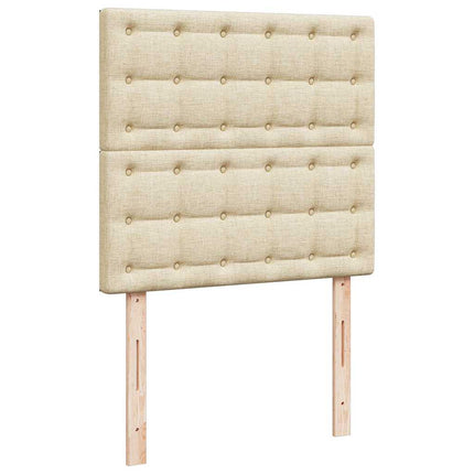 osmannisk sengeramme med madrasser 160x200 cm stof cremefarvet