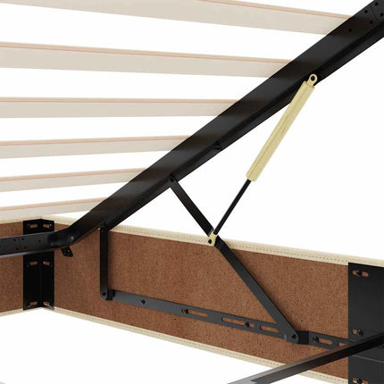 osmannisk sengeramme med madrasser 160x200 cm stof cremefarvet