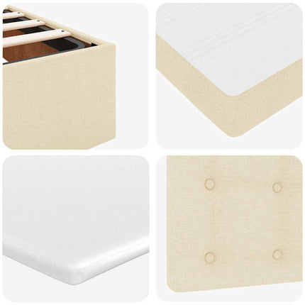 osmannisk sengeramme med madrasser 160x200 cm stof cremefarvet