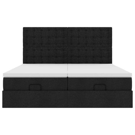 osmannisk sengeramme med madrasser 180x200 cm stof sort