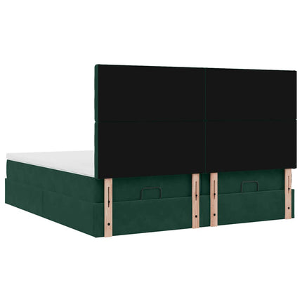 osmannisk sengeramme med madrasser 160x200 cm fløjl mørkegrøn