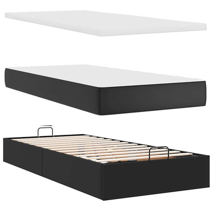 osmannisk sengeramme med madras 90x190 cm kunstlæder sort