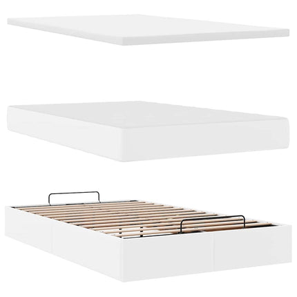 osmannisk sengeramme med madras 120x200 cm kunstlæder hvid