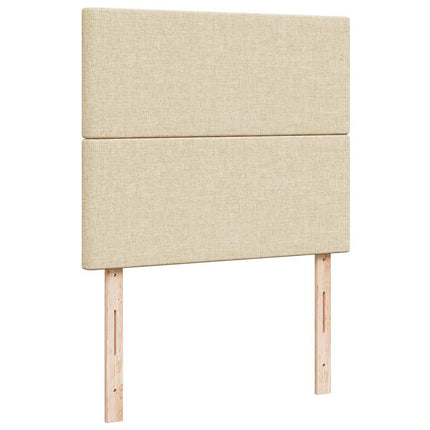 osmannisk sengeramme med madras 120x190 cm stof cremefarvet