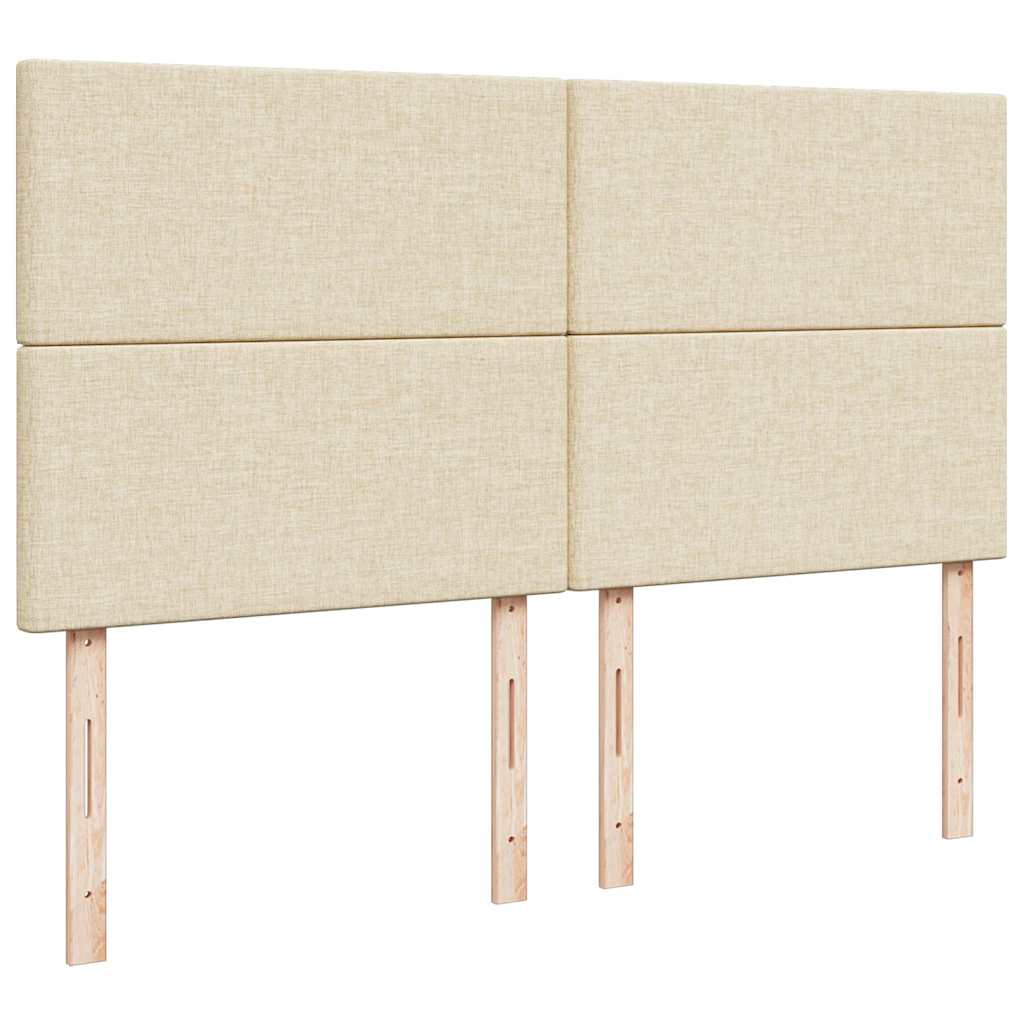 osmannisk sengeramme med madras 160x200 cm stof cremefarvet