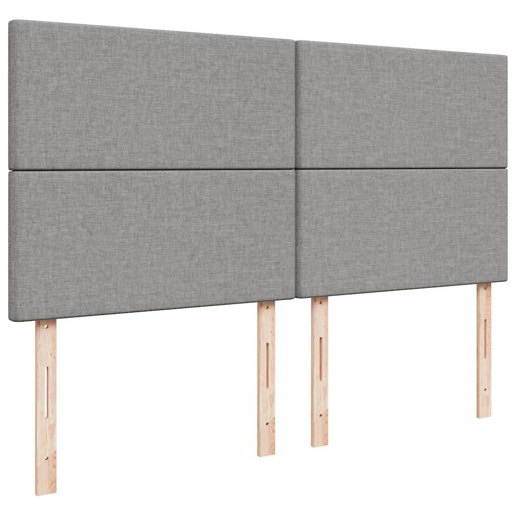 osmannisk sengeramme med madrasser 200x200 cm stof lysegrå