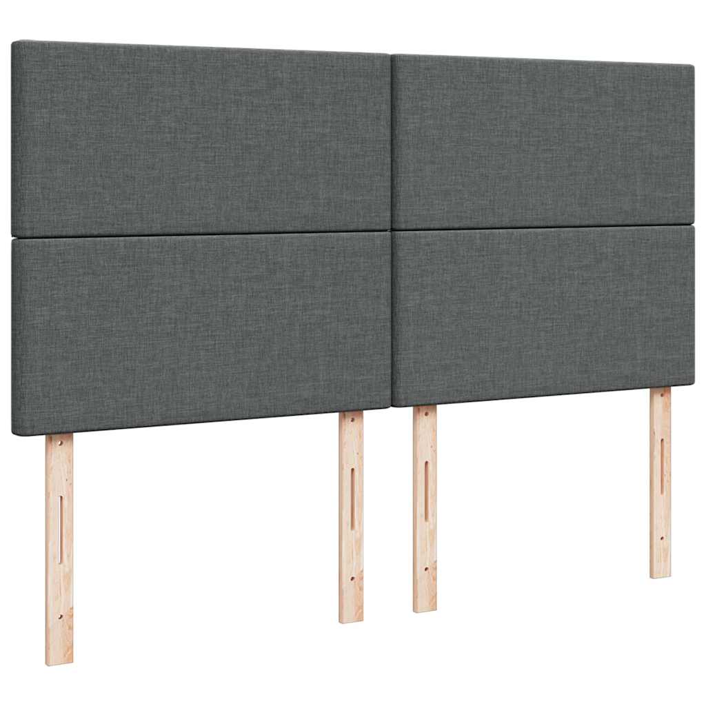 osmannisk sengeramme med madrasser 200x200 cm stof mørkegrå