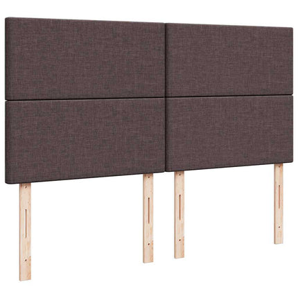 osmannisk sengeramme med madrasser 200x200 cm stof mørkebrun