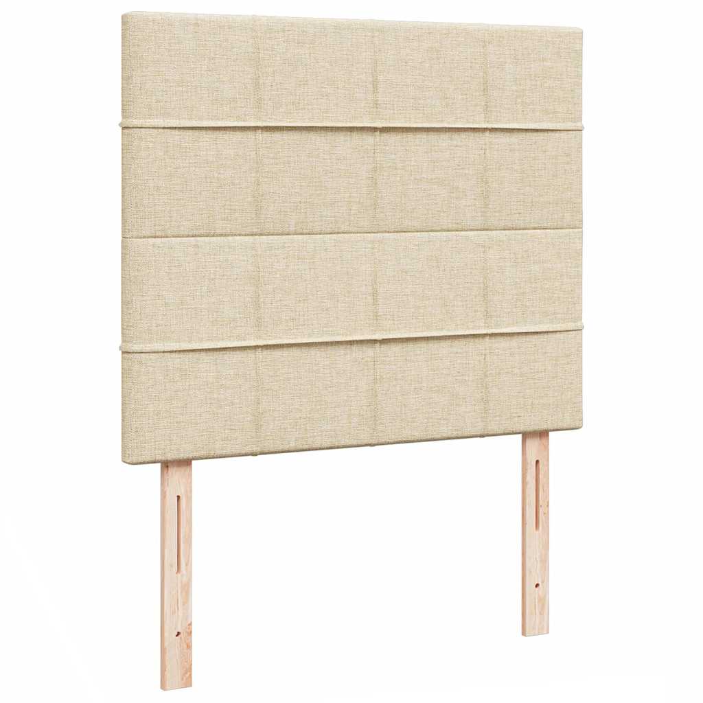 osmannisk sengeramme med madras 120x190 cm stof cremefarvet