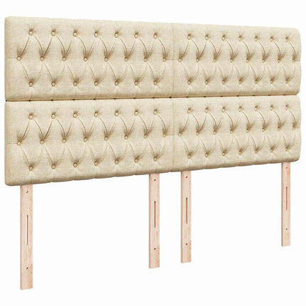 osmannisk sengeramme med madras 160x200 cm stof cremefarvet