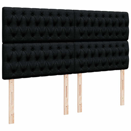 osmannisk sengeramme med madrasser 200x200 cm stof sort