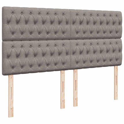 osmannisk sengeramme med madrasser 200x200 cm stof gråbrun