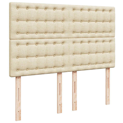 osmannisk sengeramme med madras 140x190 cm stof cremefarvet