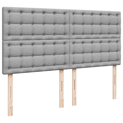osmannisk sengeramme med madrasser 200x200 cm stof lysegrå