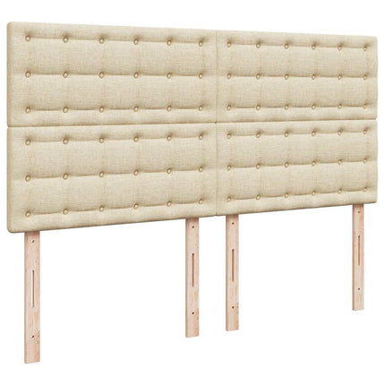 osmannisk sengeramme med madrasser 200x200 cm stof cremefarvet