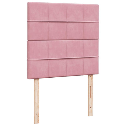 osmannisk sengeramme med madrasser 90x190 cm fløjl lyserød