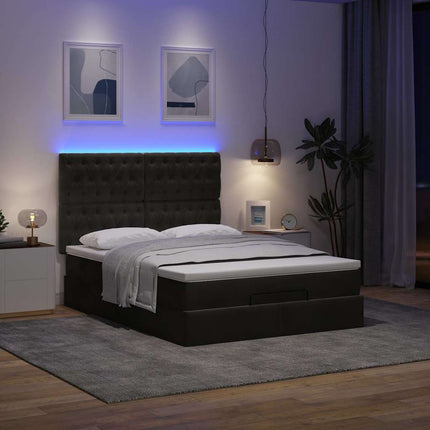 osmannisk sengeramme med madrasser 140x200 cm fløjl sort