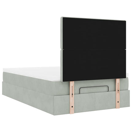 osmannisk sengeramme med madrasser 120x200 cm fløjl lysegrå