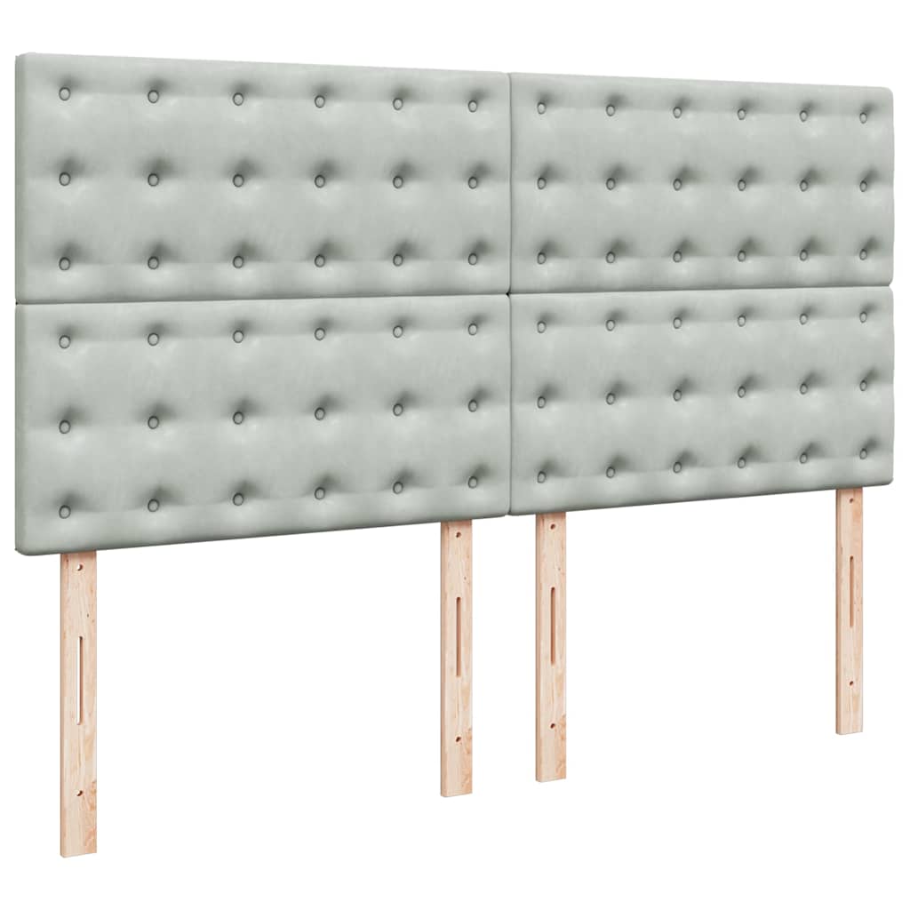 osmannisk sengeramme med madrasser 160x200 cm fløjl lysegrå