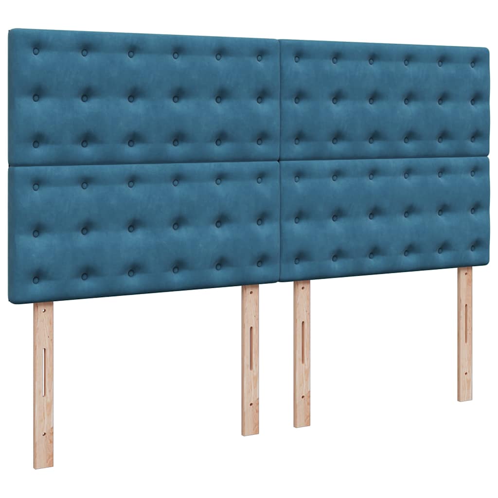 osmannisk sengeramme med madrasser 160x200 cm fløjl mørkeblå