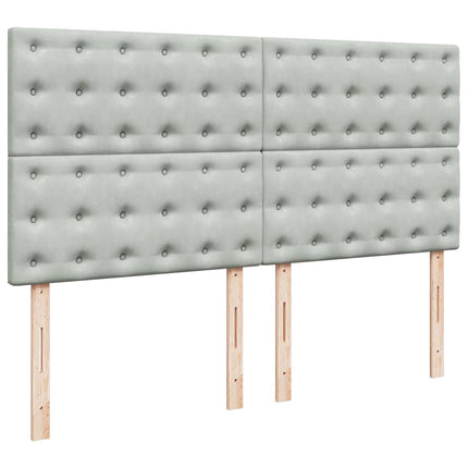 osmannisk sengeramme med madrasser 200x200 cm fløjl lysegrå