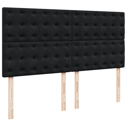 osmannisk sengeramme med madrasser 200x200 cm fløjl sort