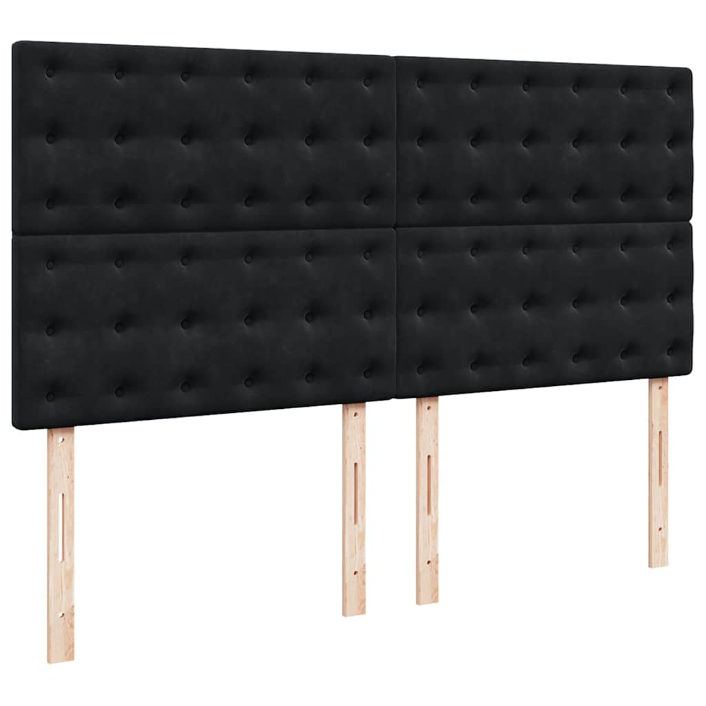 osmannisk sengeramme med madrasser 200x200 cm fløjl sort