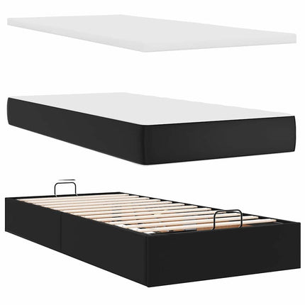 osmannisk sengeramme med madrasser 200x200 cm kunstlæder sort