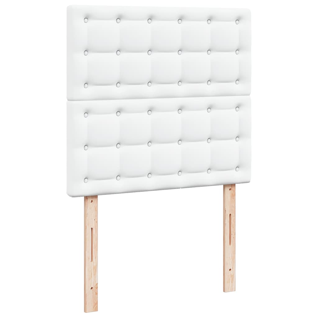 osmannisk sengeramme med madrasser 200x200 cm kunstlæder hvid