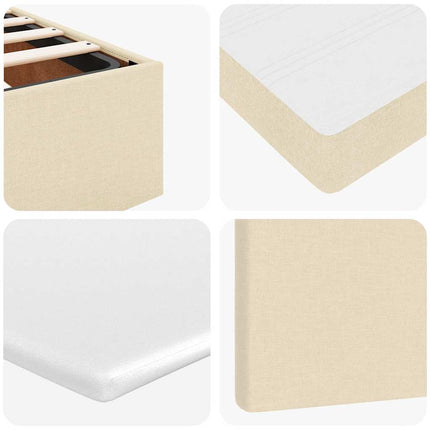 osmannisk sengeramme med madrasser 160x200 cm stof cremefarvet