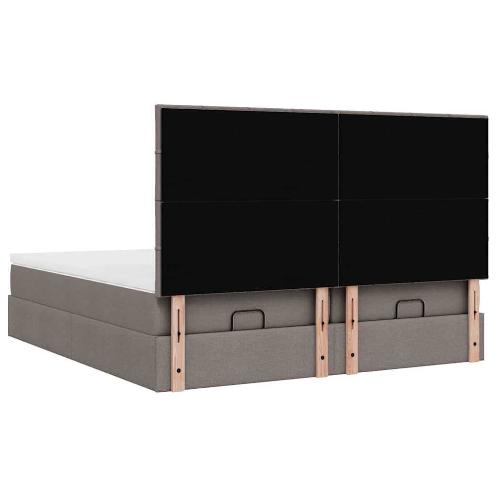 osmannisk sengeramme med madrasser 160x200 cm stof gråbrun